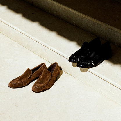 Damen Loafers Elegante Rüschenschuhe