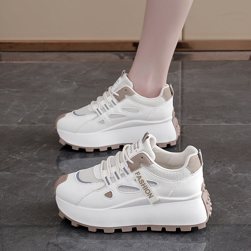 Damen Sneaker Hoch Plateau Atmungsaktives Mesh