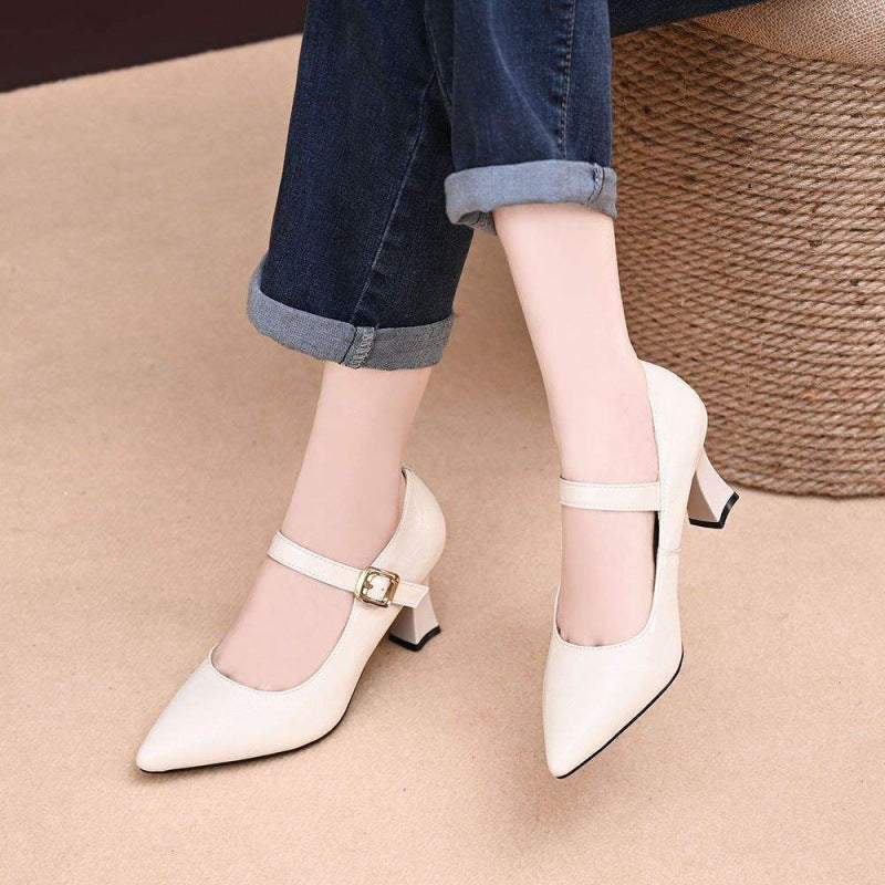 Damen Pumps Mary Jane Schuhe Schnalle