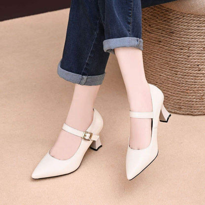 Damen Pumps Mary Jane Schuhe Schnalle
