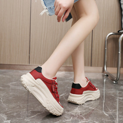 Damen Sneaker Hochwertig Sportlich Dicke Sohle