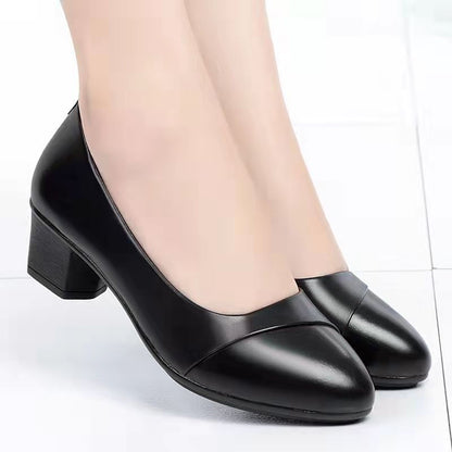 Damen Pumps Blockabsatz Komfortabel Schwarz - Norvielle
