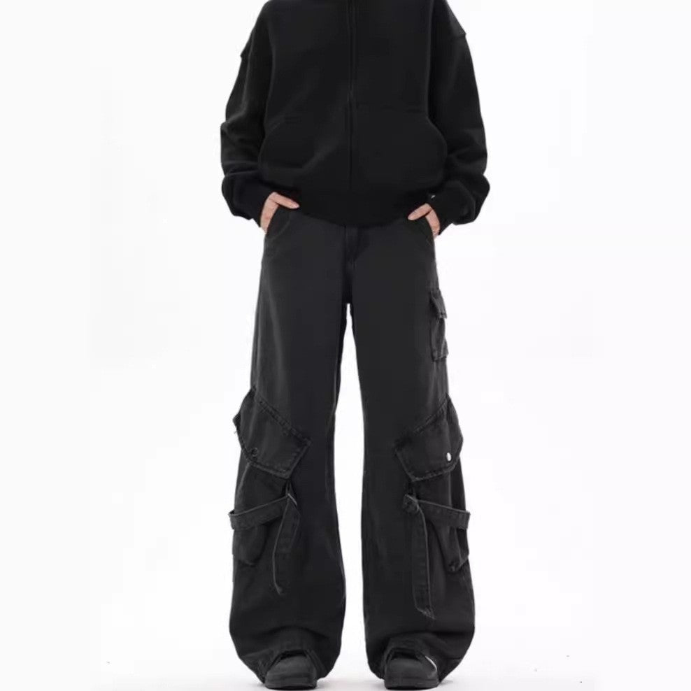 Damen Cargo-Hose Bequem Mit Seitentaschen Weite Passform