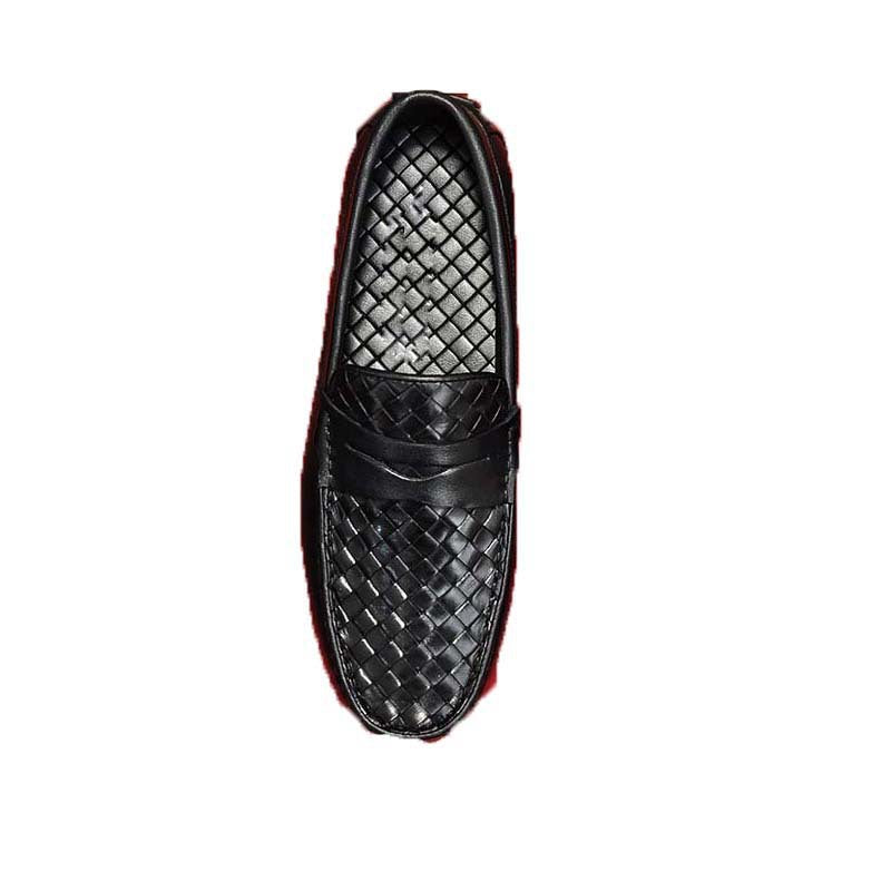 Herren Mokassins Braun Geflochtenes Leder Elegantes Design