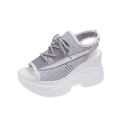 Damen Plateausandalen Sportlich Atmungsaktives Material Komfort