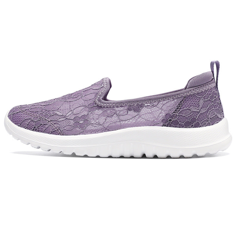 Damen Sneaker Slip-On Weich Spitze Dämpfung