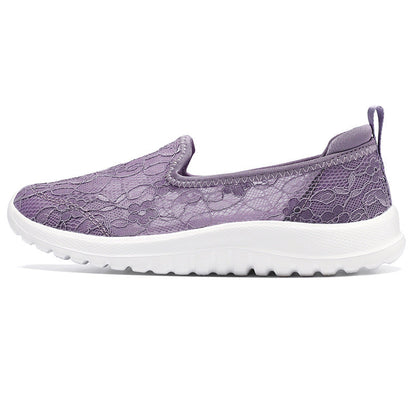 Damen Sneaker Slip-On Weich Spitze Dämpfung