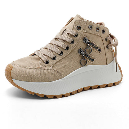 Damen High- Sneaker Sportschuhe Mit Reißverschluss