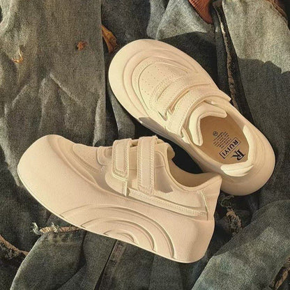 Damen Plattform Sneaker Komfortabel Mit Klettverschluss