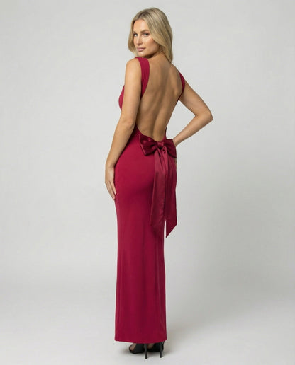Elegantes Damen Abendkleid Lang Figurformend Tiefes Dekolleté