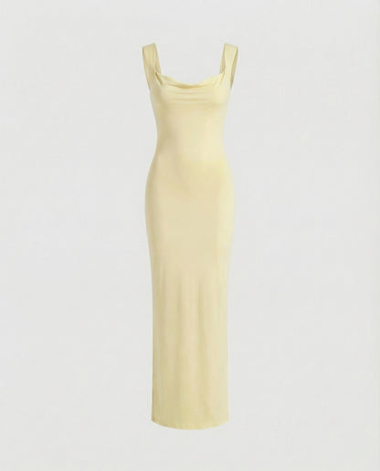 Elegantes Damen Abendkleid Lang Figurformend Tiefes Dekolleté