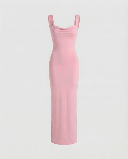 Elegantes Damen Abendkleid Lang Figurformend Tiefes Dekolleté