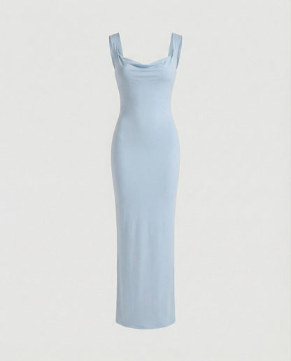Elegantes Damen Abendkleid Lang Figurformend Tiefes Dekolleté
