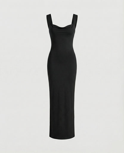 Elegantes Damen Abendkleid Lang Figurformend Tiefes Dekolleté