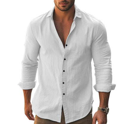 Herren Langarmhemd Elegantes Design Knopfleiste
