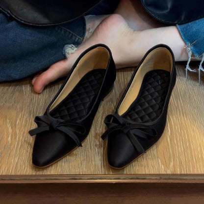 Damen Ballerinas Spitze Schleife Elegantes Design