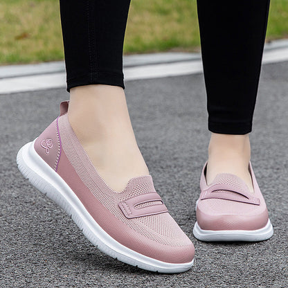 Damen Sneaker Atmungsaktiv Bequem Weiss