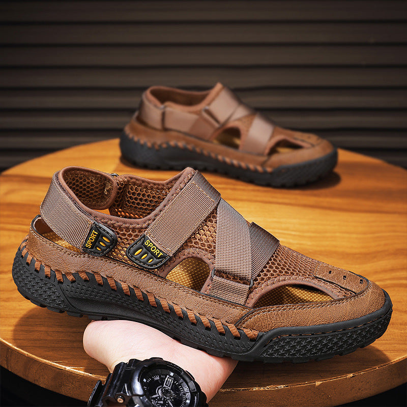 Damen Sportsandalen Atmungsaktives Leder Verstellbar - Norvielle