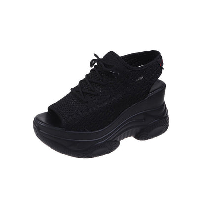 Damen Plateausandalen Sportlich Atmungsaktives Material Komfort
