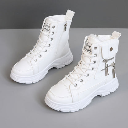 Damen Winterstiefel High- Reißverschluss Warm