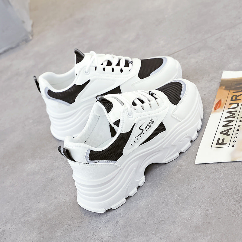Damen Chunky Sneaker Atmungsaktives Obermaterial Stoßdämpfender