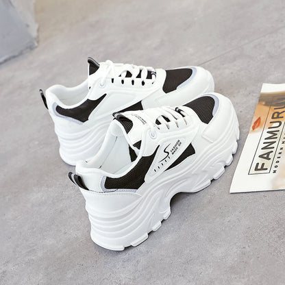 Damen Chunky Sneaker Atmungsaktives Obermaterial Stoßdämpfender