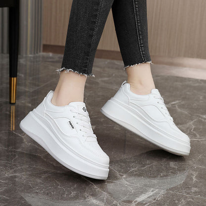 Damen Plateau Sneaker Atmungsaktives Material Gepolstert