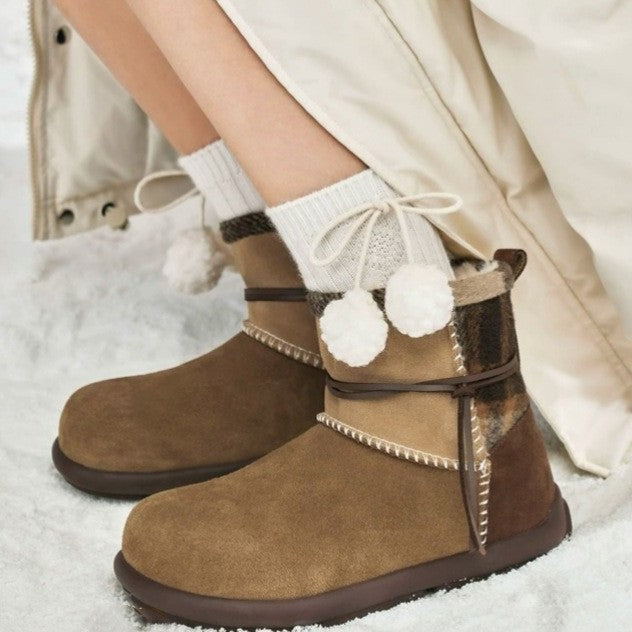 Damen Winterstiefel Weiches Karomuster Warm - Norvielle