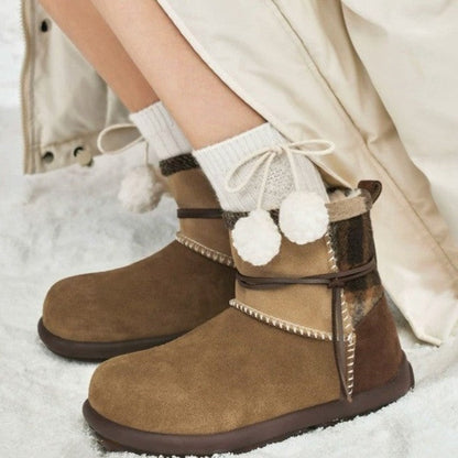 Damen Winterstiefel Weiches Karomuster Warm - Norvielle