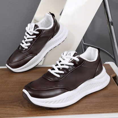 Damen Sneaker Leder Weich Dämpfung Bequem