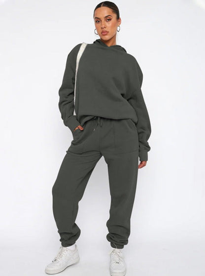 Damen Hoodie Jogger Set Oversized Bequem