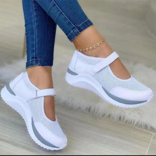 Damen Sneaker Atmungsaktives Mesh Bequem Verstellbar