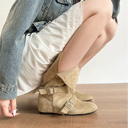 Damen Knöchelstiefel Schnürsenkel aus Leder