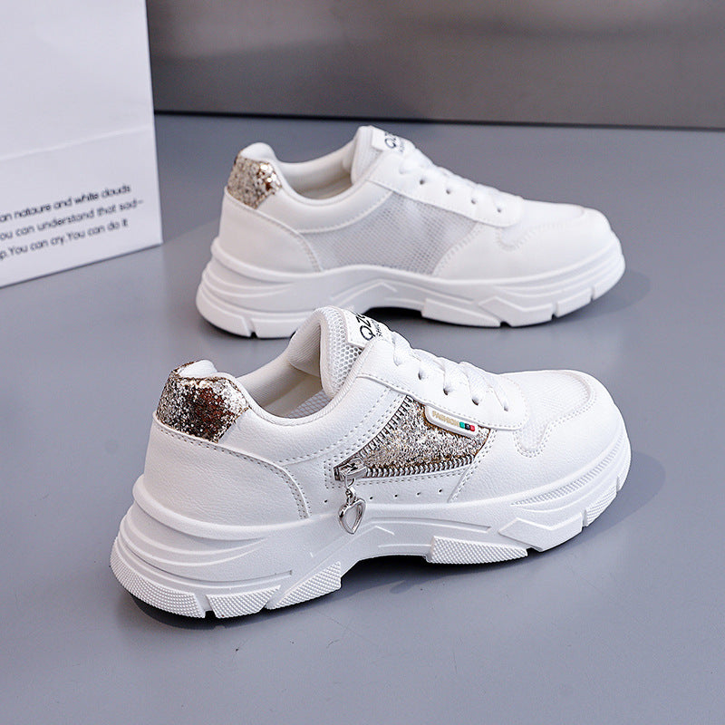 Damen Sneaker Atmungsaktiv Glitzer