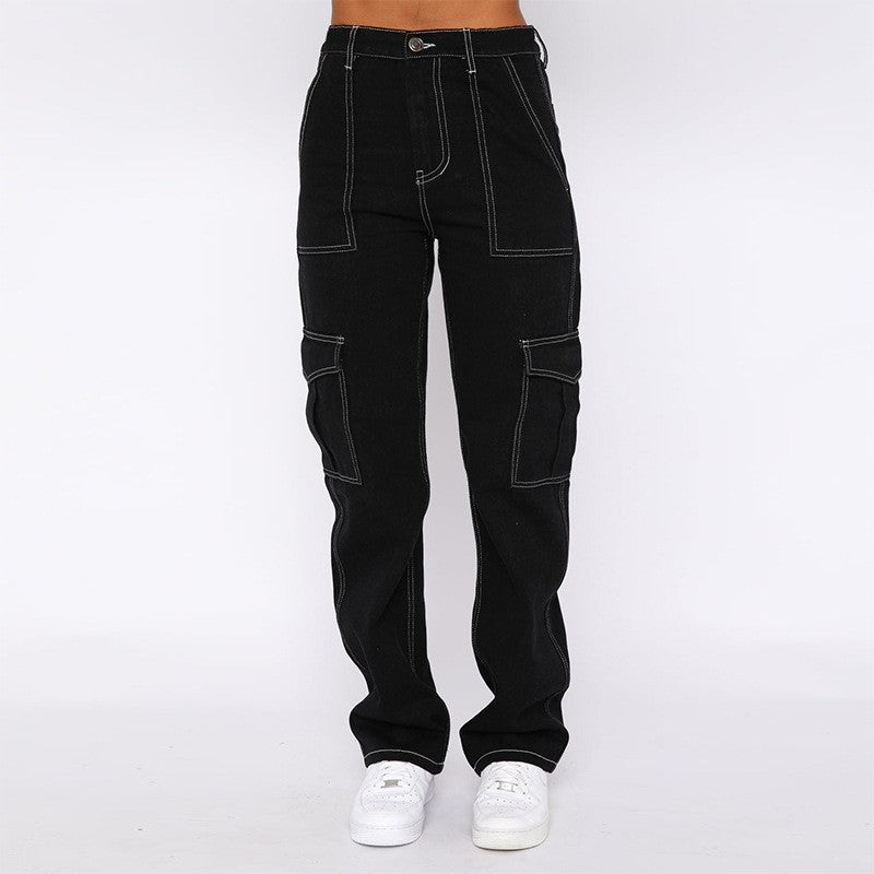 Damen Cargo-Hose Weite Bein Bequem