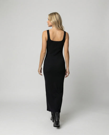 Damen Jersey Maxikleid Figurbetont Trägerloses Knöchellang