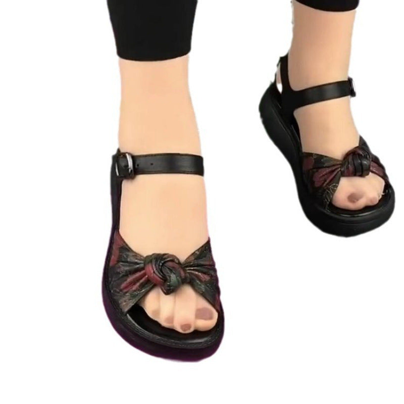 Damen Riemchensandalen Komfortabel Sommer