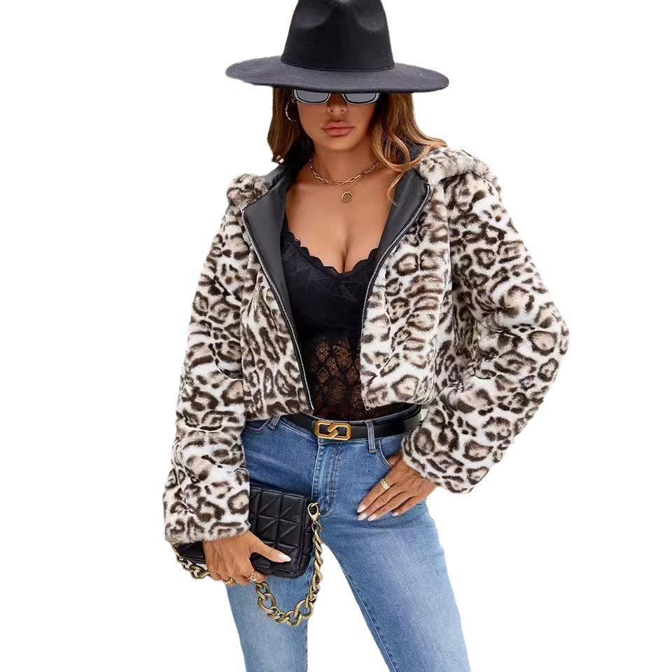 Damen Kunstfelljacke Mit Kontrastdetails