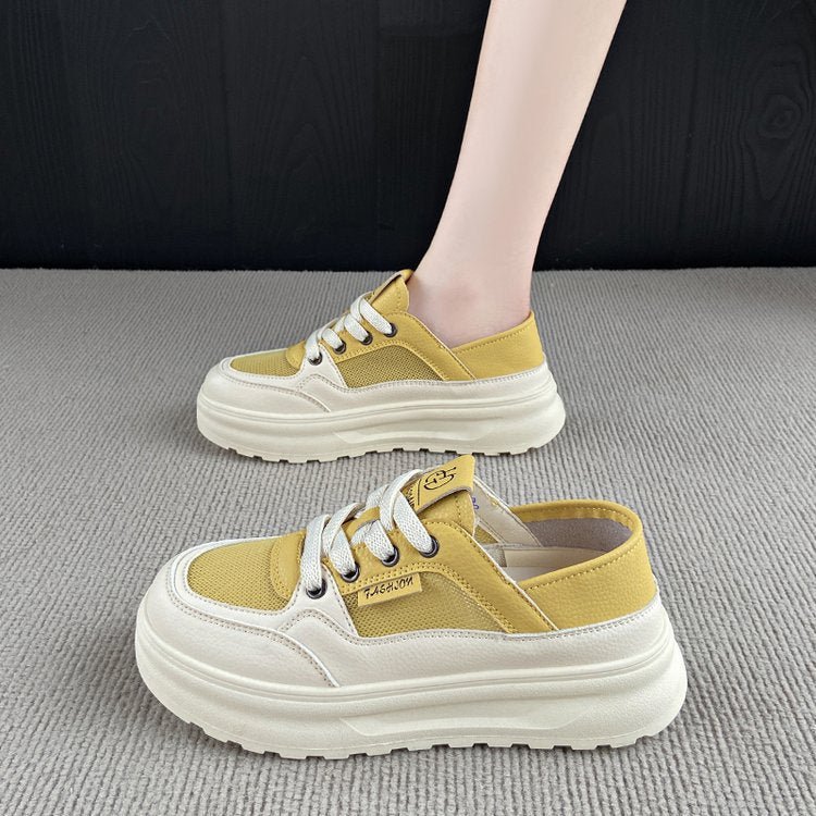 Damen Sneaker Bequem Slip-On Weiches Leder