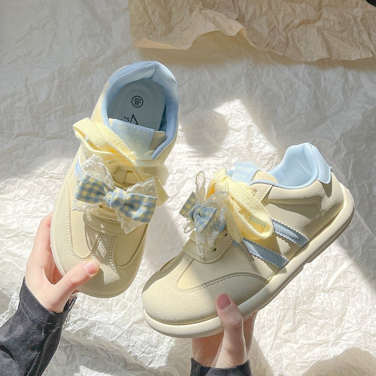 Damen Sneaker Schuhe mit Schleifen Trend Frauen