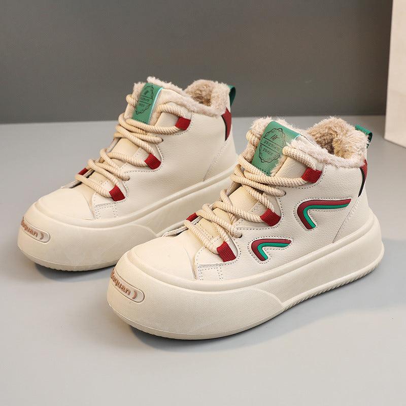Damen Hoch Sneaker Flauschig Innenfutter Modisch