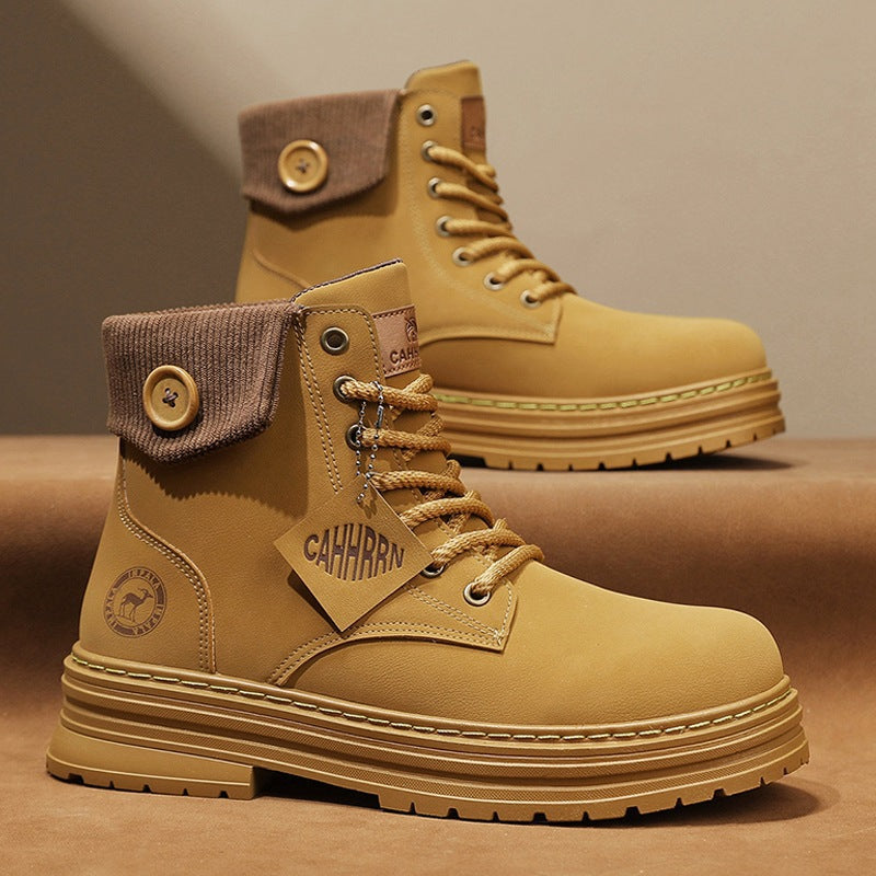 Damen Winterstiefel Gepolstert Warm Knopfverschluss