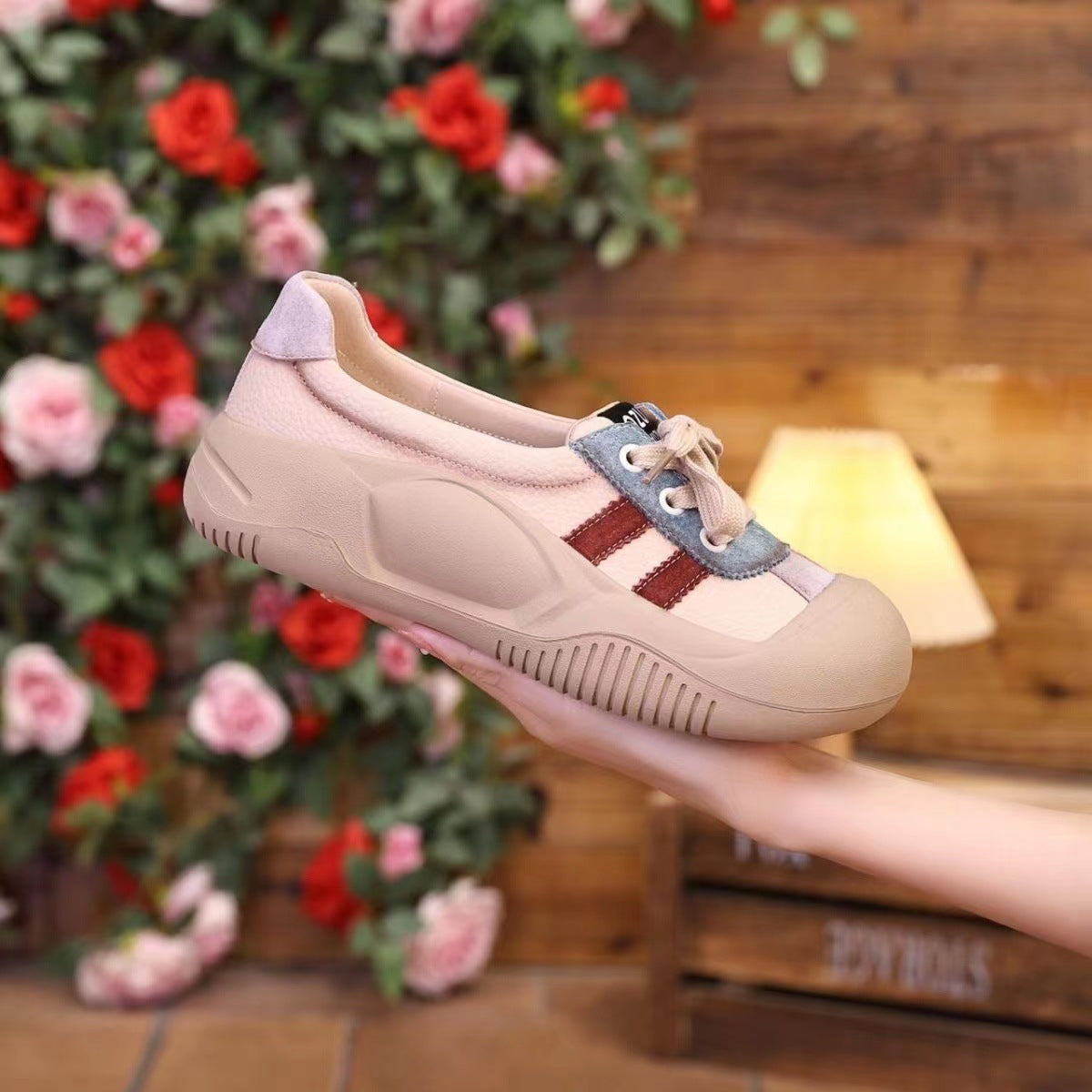 Damen Sneaker Sportlich Schnürschuhe Modern Mode