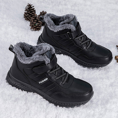 Damen Winterstiefel Warm Gefüttert Rutschfest Klettverschluss
