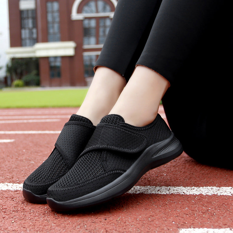 Damen Sneaker Elastisch Bequem Klettverschluss