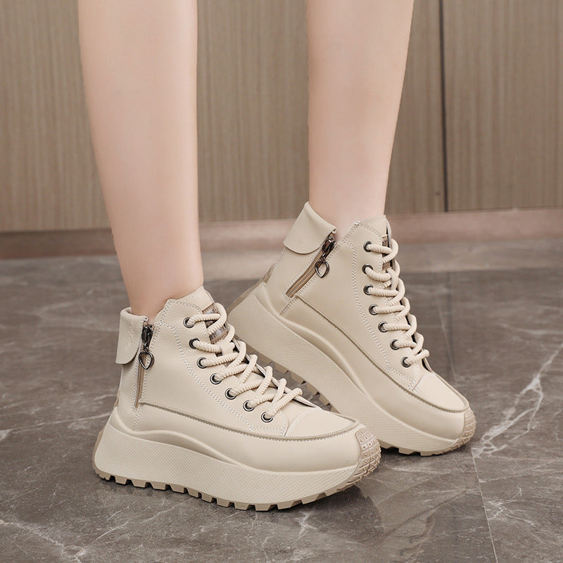 Damen High- Sneaker Elegante Laufschuhe Mit Reißverschluss