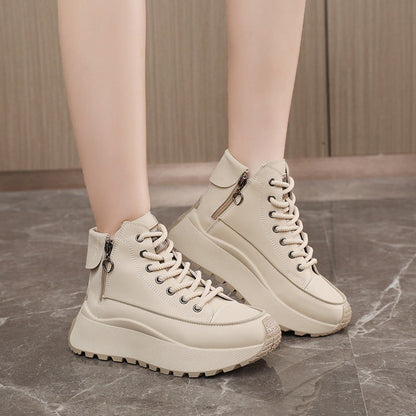 Damen High- Sneaker Elegante Laufschuhe Mit Reißverschluss