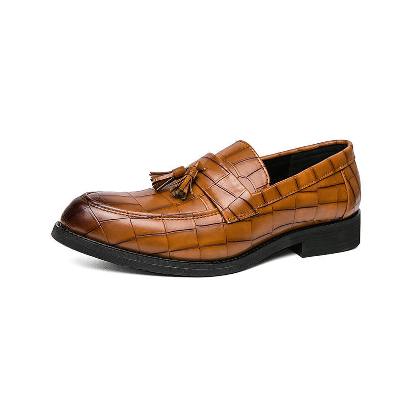 Damen Mokassins Leder Quasten Detail Braun