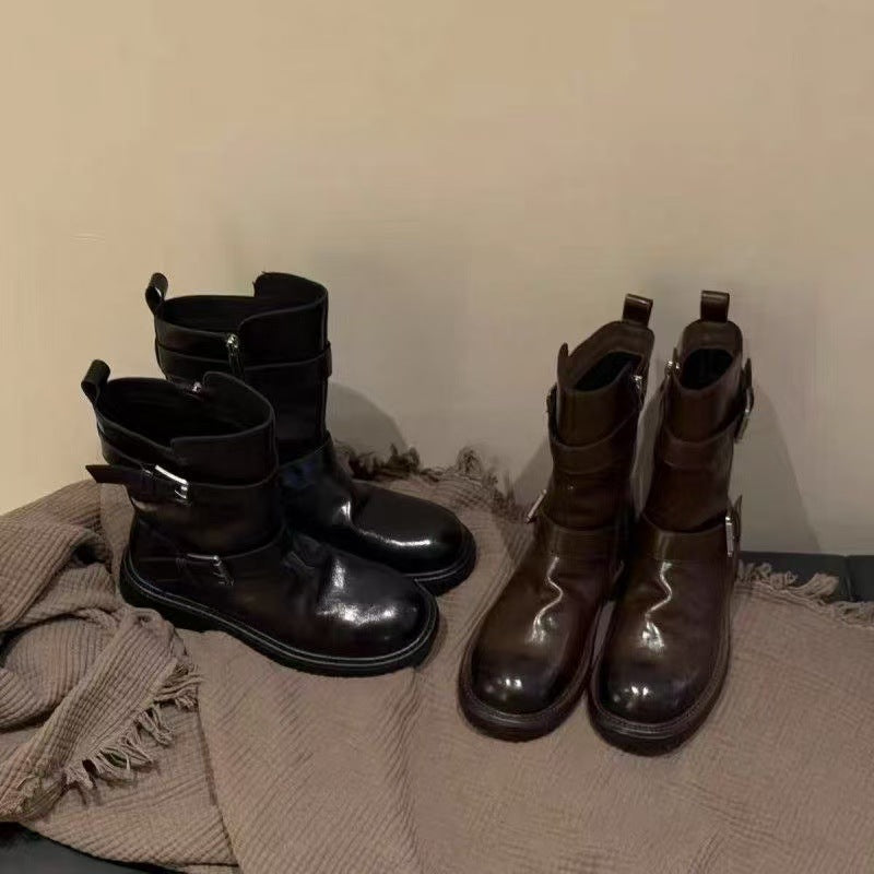 Damen Stiefel Modisch Verstellbare Riemen