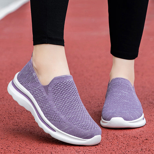 Damen Sneaker Atmungsaktives Strick Oberteil Schwarz - Norvielle